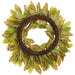 30" Croton Leaf Silk Wreath -Green/Red (Pack of 2) - PWC704-GR/RE
