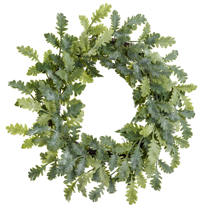 24" Dusty Miller Silk Hanging Wreath -Green/Gray (pack of 2) - PWD012-GR/GY