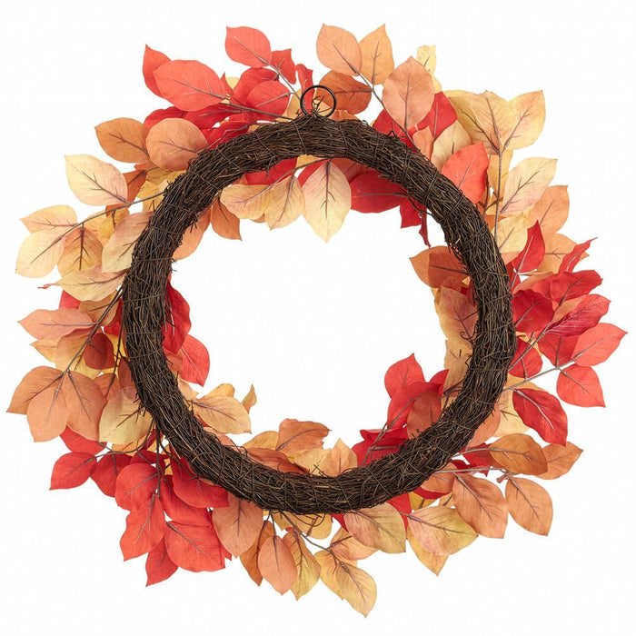 26" Artificial Elm Leaf Wreath -Mixed Colors (Pack of 2) - PWE001-MX