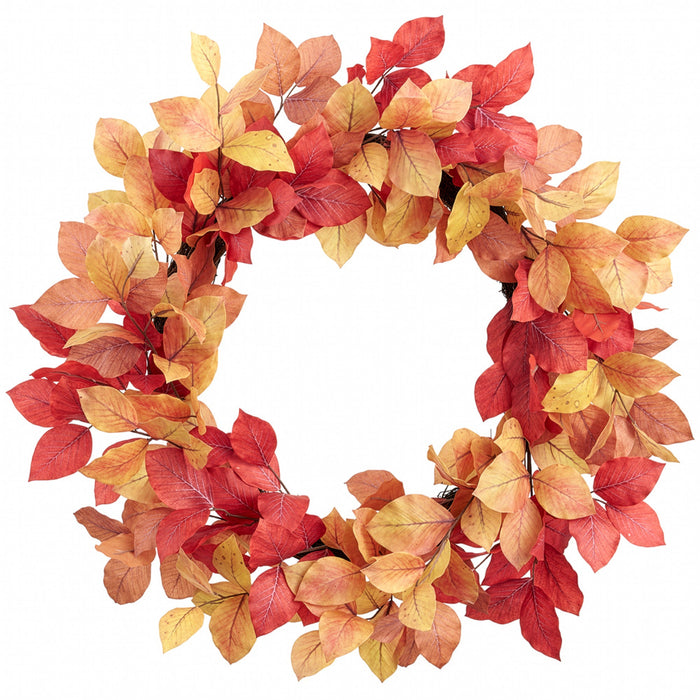 26" Artificial Elm Leaf Wreath -Mixed Colors (Pack of 2) - PWE001-MX