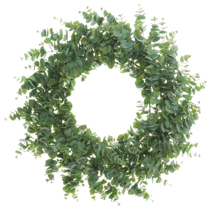45" Eucalyptus Silk Wreath -Green - PWE101-GR
