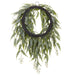 27" Seeded Eucalyptus Leaf Artificial Wreath -Green - PWE202-GR