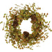 26" Eucalyptus Leaf & Pinecone Silk Wreath -Green/Brown (Pack of 6) - PWE486-GR/BR