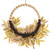 26" Eucalyptus Leaf, Berry & Pinecone Silk Hanging Half Wreath -Tan/Brown (Pack of 4) - PWE905-TN/BR