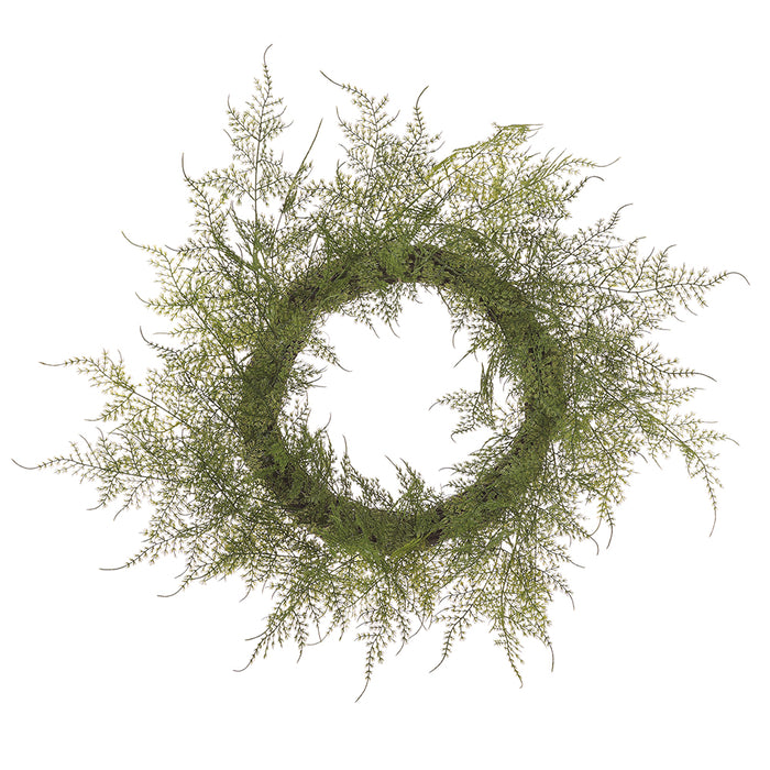 24" Artificial Lace Fern Leaf Hanging Wreath -Green (pack of 2) - PWF271-GR