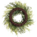 24" Mixed Fern Leaf Artificial Wreath -Green (Pack of 2) - PWF289-GR