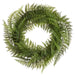 22" Artificial Leather Fern Leaf Hanging Wreath -Green - PWF347-GR