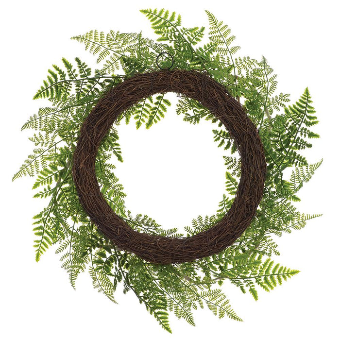 25" Mixed Fern Leaf Silk Wreath -Green - PWF426-GR