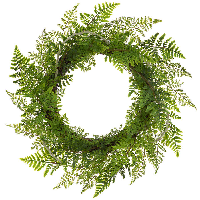 25" Mixed Fern Leaf Silk Wreath -Green - PWF426-GR