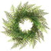 15" Outdoor UV-Resistant Artificial Mixed Fern & Skimmia Wreath -Green (Pack of 4) - PWF438-GR