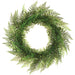 24" Outdoor UV-Resistant Artificial Mixed Fern & Skimmia Wreath -Green (Pack of 4) - PWF439-GR