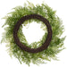 26" Mixed Fern Leaf Silk Wreath -Green - PWF449-GR