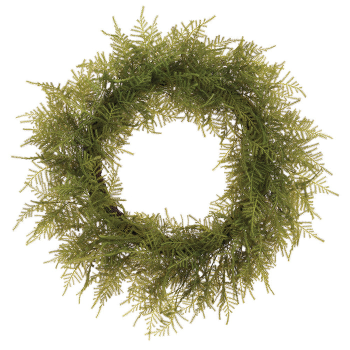 28" Asparagus Fern Leaf Artificial Wreath -Green (Pack of 2) - PWF707-GR