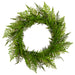30" UV-Resistant Outdoor Artificial Mixed Fern Hanging Wreath -Green (pack of 2) - PWF722-GR
