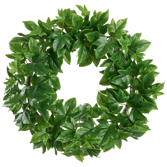 20" Grape Ivy Leaf Silk Wreath -Green (Pack of 3) - PWI100-GR