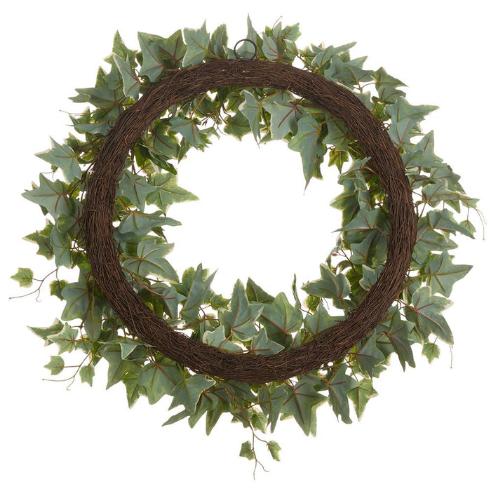28" Ivy Leaf Silk Wreath -Green/Cream (Pack of 2) - PWI318-GR/CR