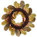 24" Magnolia, Eucalyptus Leaf & Rosehip Silk Hanging Wreath -Green/Orange (pack of 2) - PWL946-GR/OR