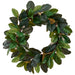 28" Silk Magnolia Leaf Wreath -Green (Pack of 2) - PWM002-GR
