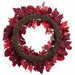 28" Artificial Maple & Oak Leaf Wreath -2 Tone Burgundy - PWM012-BU/TT