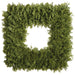 18" PE Soft-Touch Spike Moss Square-Shaped Artificial Wreath -Green - PWM088-GR
