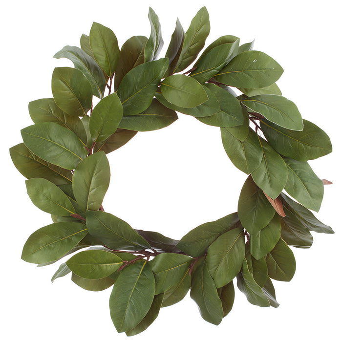 30" Artificial Magnolia Leaf Wreath -Green (Pack of 2) - PWM103-GR