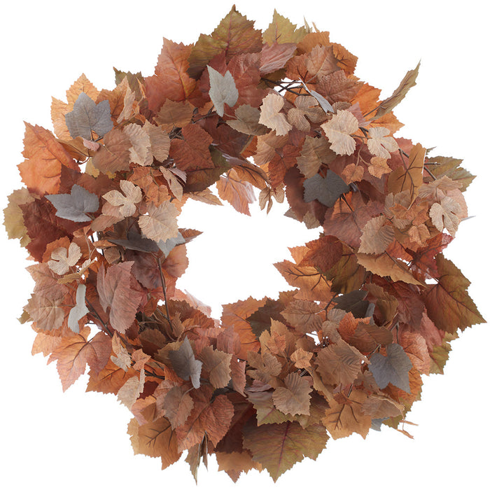 28" Maple Leaf Silk Wreath -Brown/Beige - PWM156-BR/BE