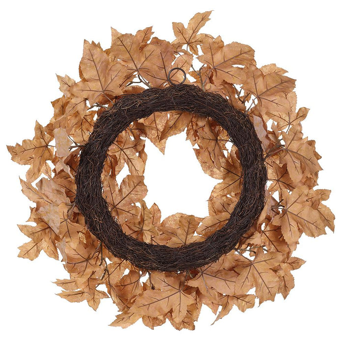 24" Maple Leaf Artificial Wreath -Tan (Pack of 2) - PWM207-TN