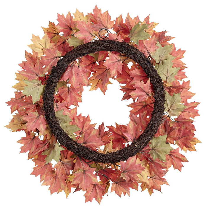30" Maple Leaf Artificial Wreath -Fall (Pack of 2) - PWM295-FA