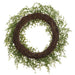 24" PE Soft-Touch Muehlenbeckia Wire Artificial Wreath -Green - PWM439-GR