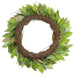 30" Silk Magnolia Leaf Hanging Wreath -Green/Brown (pack of 2) - PWM745-GR/BR