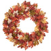 32" Mixed Maple & Oak Leaf Silk Wreath -Brown/Green (Pack of 4) - PWM902-BR/GR