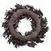 14" Silk Nageia Nagi Leaf Wreath -Black (Pack of 4) - PWN273-BK
