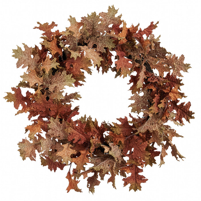 30" Artificial Oak Leaf Wreath -2 Tone Brown (Pack of 2) - PWO005-BR/TT