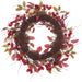 24" Mixed Berry, Pinecone & Oak Leaf Silk Wreath -Burgundy/Fall - PWO018-BU/FA
