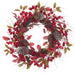 24" Mixed Berry, Pinecone & Oak Leaf Silk Wreath -Burgundy/Fall - PWO018-BU/FA