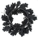 24" Halloween Oak Leaf Silk Wreath -Black (Pack of 2) - PWO094-BK