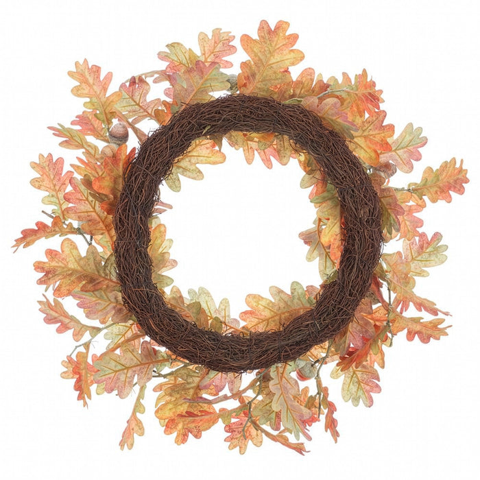 24" Artificial Oak Leaf & Acorn Wreath -Fall - PWO270-FA