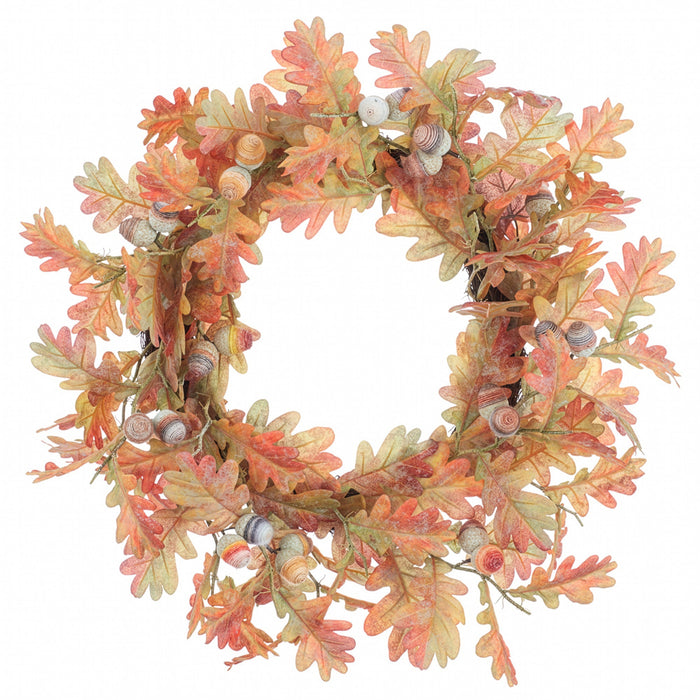 24" Artificial Oak Leaf & Acorn Wreath -Fall - PWO270-FA