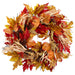 22" Silk Pinecone, Berry, Corn Husk & Maple Leaf Wreath -Green/Brown (Pack of 4) - PWP261-GR/BR
