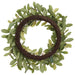 28" Photinia Leaf With Blossom Silk Wreath -Green (Pack of 2) - PWP766-GR
