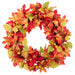 24" Artificial Rosehip & Maple Leaf Wreath -Fall (Pack of 4) - PWR060-FA