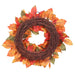 24" Salal Leaf Silk Hanging Wreath -Orange/Green (pack of 2) - PWS443-OR/GR