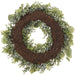 22" Artificial Eucalyptus Leaf & Boxwood Hanging Wreath -Green/Gray (pack of 2) - PWX007-GR/GY