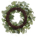 24" Wandering Jew & Pothos Leaf Artificial Wreath -2 Tone Green (Pack of 2) - PWX082-GR/TT