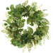 24" Fern & Fig Carica Leaf Artificial Wreath -2 Tone Green (Pack of 2) - PWX290-GR/TT