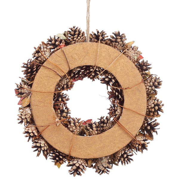 13.25" Artificial Acorn, Berry & Fall Leaf Wreath -Fall (Pack of 6) - PWX851-FA