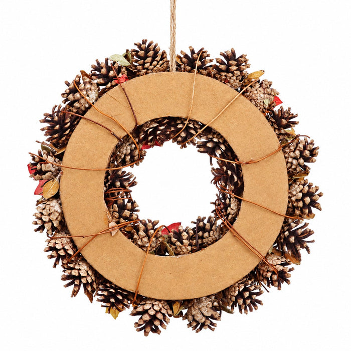 13.25" Artificial Acorn, Berry & Fall Leaf Wreath -Fall (Pack of 6) - PWX851-FA