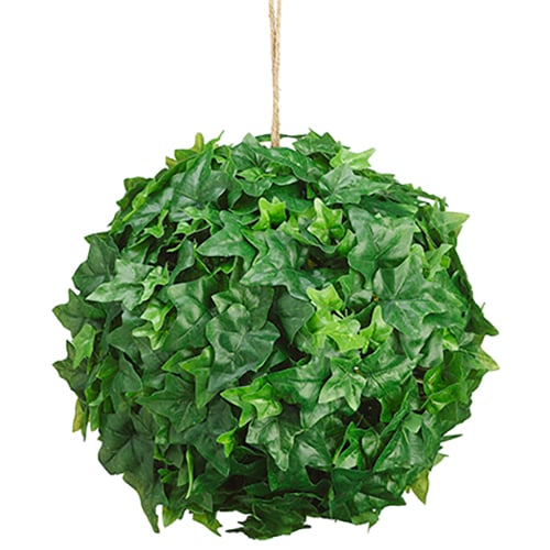 12" Ivy Leaf Ball-Shaped Artificial Topiary -Green (pack of 2) - PZI111-GR
