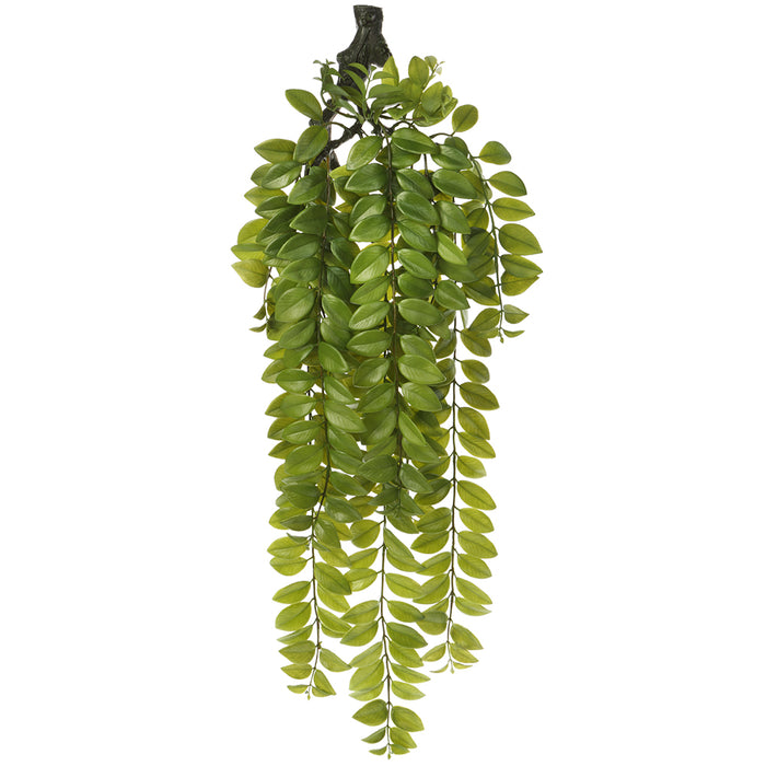 34" Hanging Silk Lipstick Leaf Decor -Green (pack of 6) - PZL158-GR