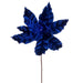 24"Hx13"W Sequin Velvet Artificial Poinsettia Flower Stem -Blue (Pack of 12) - RG221302